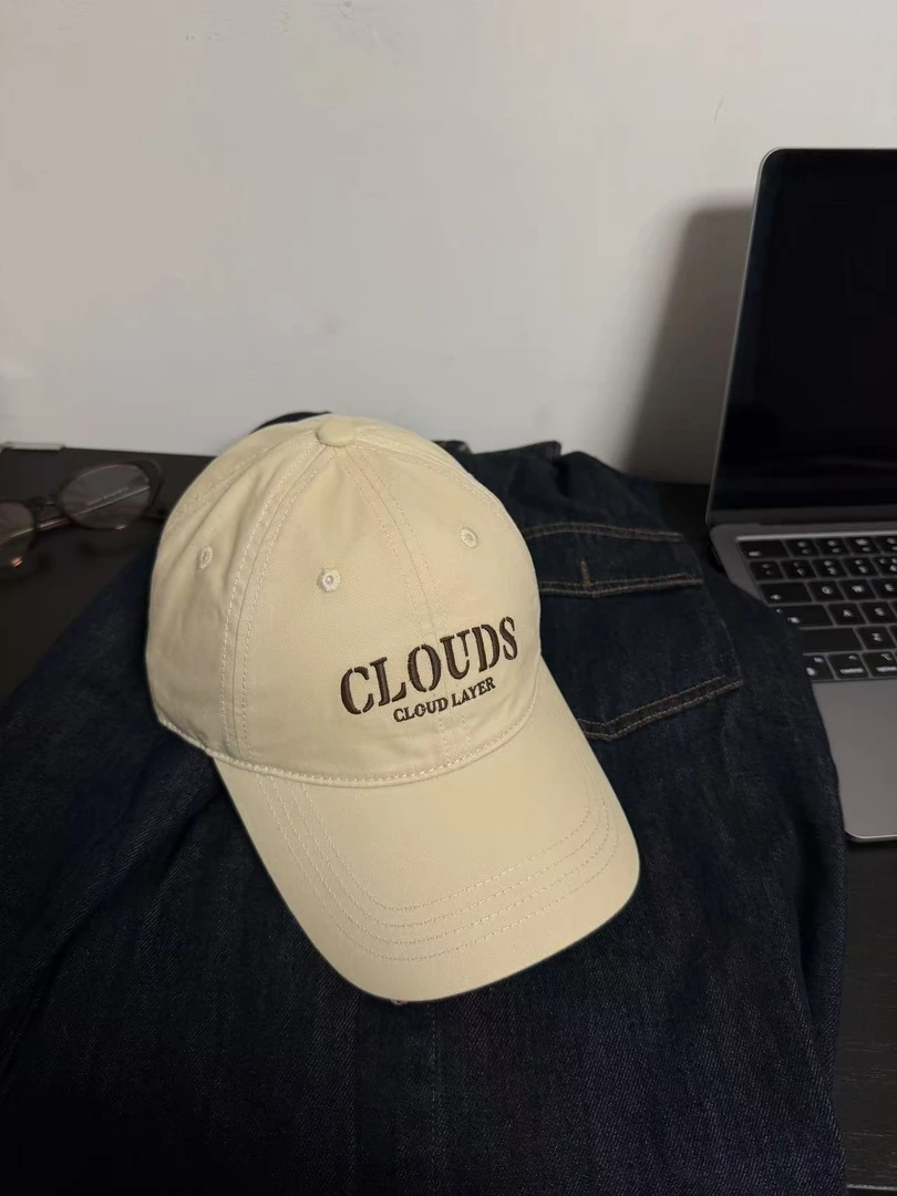 CLOUDS软顶棒球帽显脸小新款纯棉鸭舌帽字母刺绣百搭鸭舌帽男女