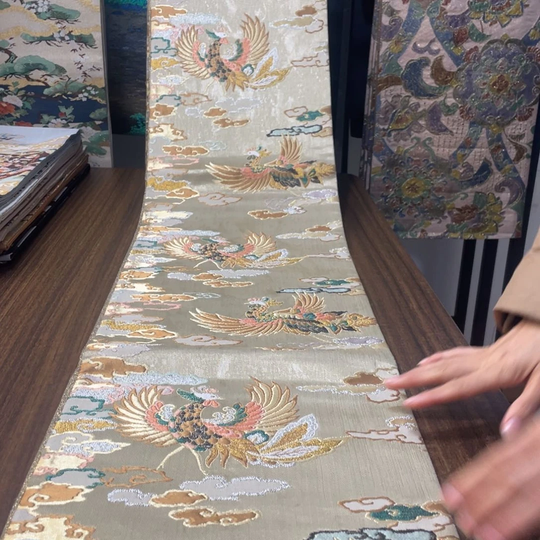 织绣7 唐锦西阵织桌旗茶旗