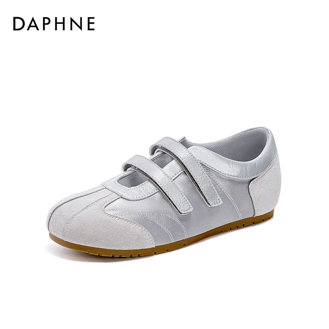 达芙妮2025年夏季新款浅口时尚百搭休闲舒适魔术贴防滑平底休闲鞋