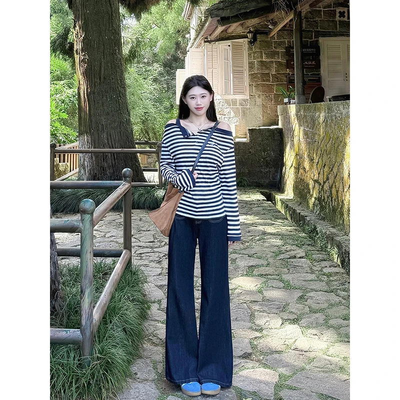 秋季女装韩系慵懒松弛感穿搭简单大方高级感上衣阔腿裤子两件套装