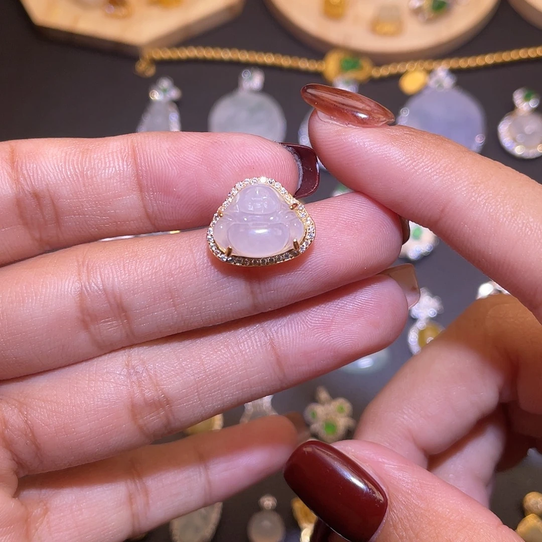 翡翠银S925镶嵌吊坠(不含链)