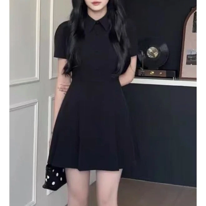 （大苹果）大码胖mm夏季新款韩系赫本风连衣短裙775