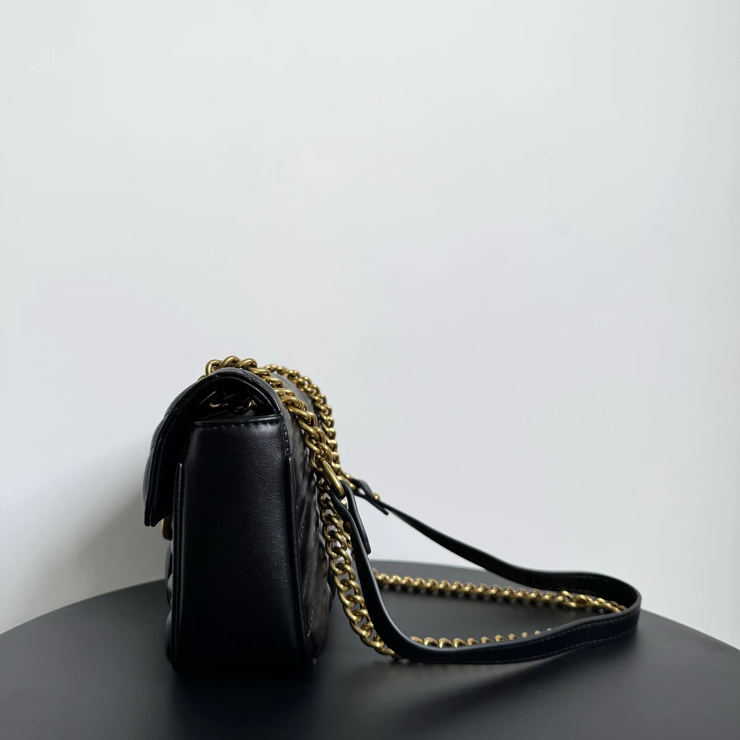 经典不过时百搭复古时尚黑色链条包