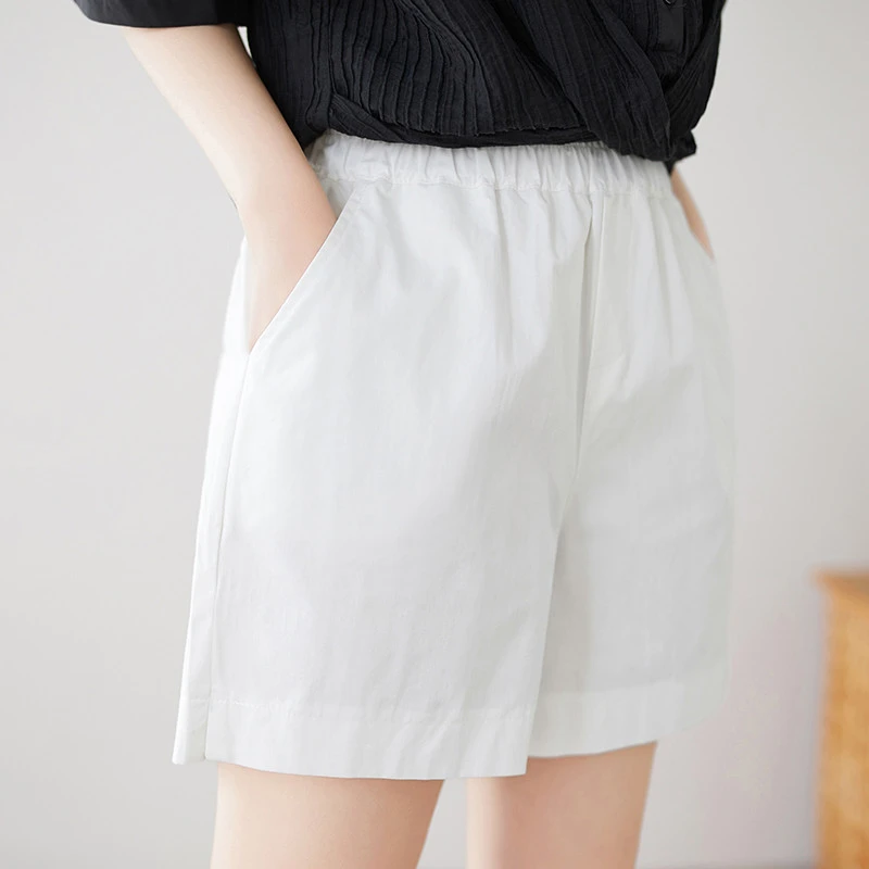 高腰松紧腰阔腿裤女夏季最新款休闲宽松百搭潮时尚穿搭纯色休闲裤