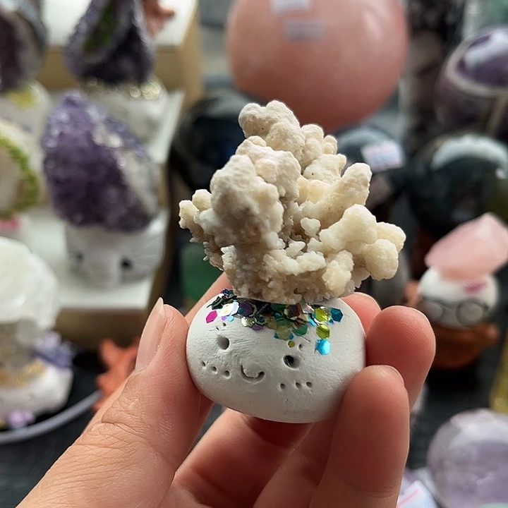 水晶珠宝半成品未镶嵌74克豆丁