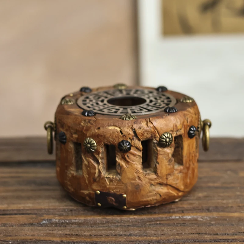 【喜器】轮光煮韵 温茶炉高8直径12左右枣木