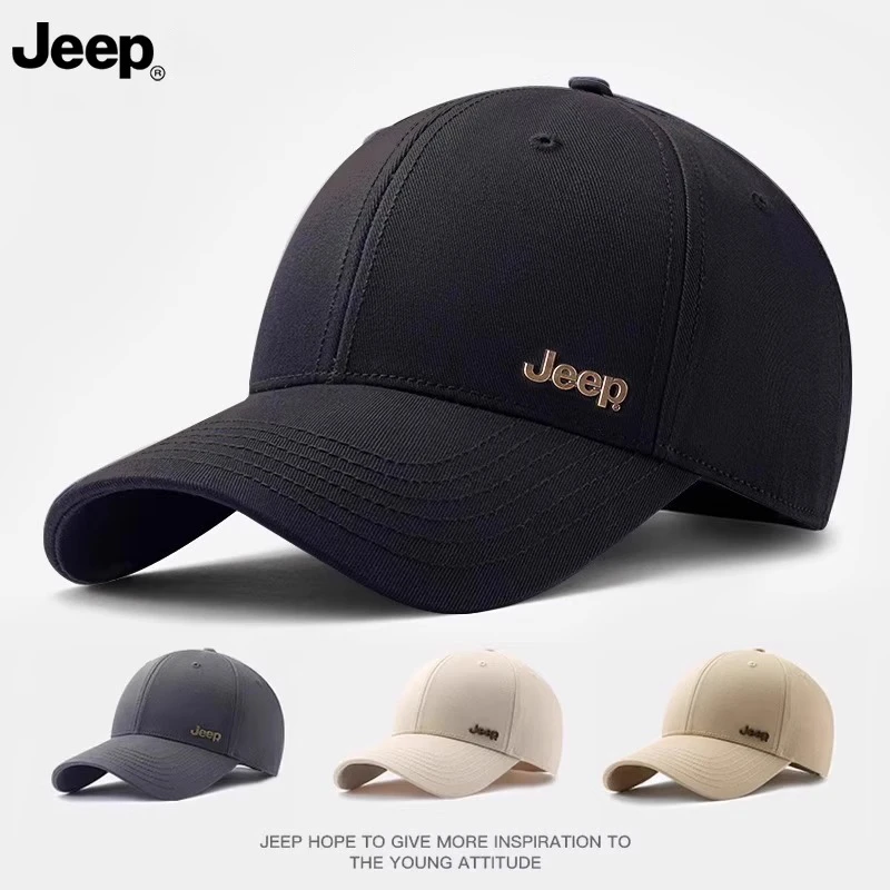 jeep吉普硬顶棒球帽男士2025新款显脸小鸭舌帽休闲百搭棉户外经典