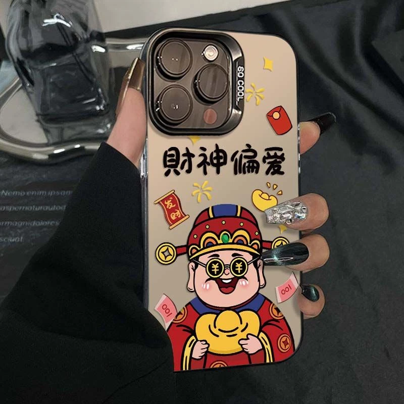 撞色元气财神偏爱适用苹果16手机壳iphone15华为op小米vivo防摔43