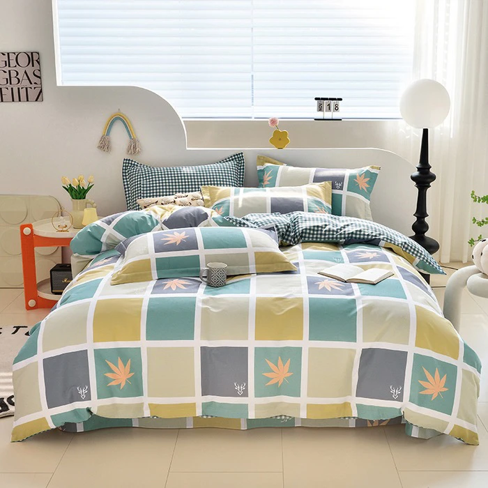 【100%全棉】四季款高档全棉纯斜纹四件套双人床单被套简约床上用品