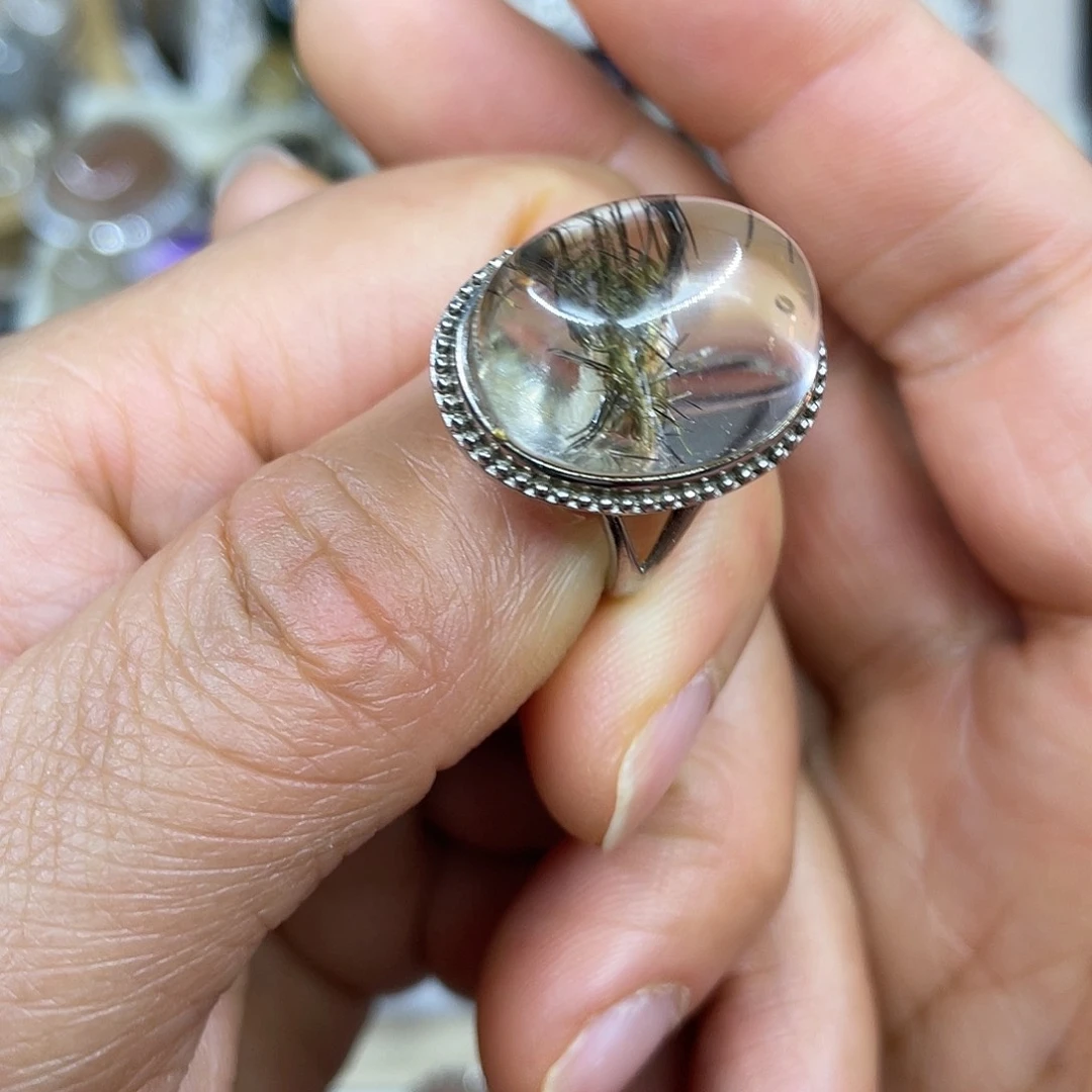 【闪购商品】银S925镶嵌珠宝半成品水晶戒指