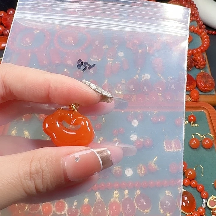 南红玛瑙银S925镶嵌吊坠