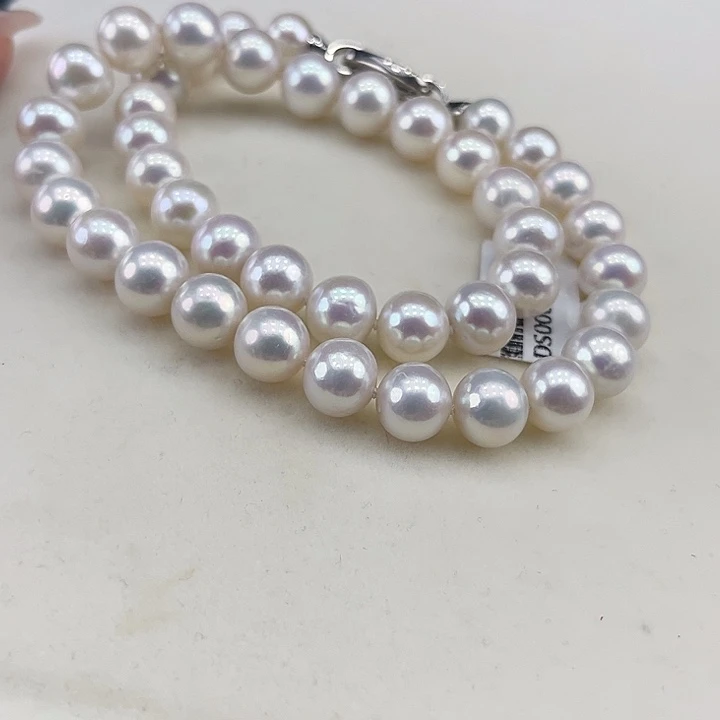 淡水珍珠银S925镶嵌颈饰10-11极光炫彩高品