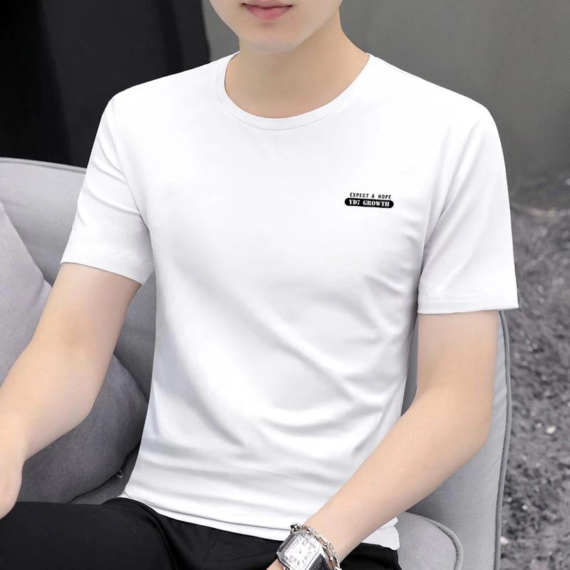 短袖t恤夏季新款高端品质中年韩版修身时尚百搭圆领打底衫上衣潮