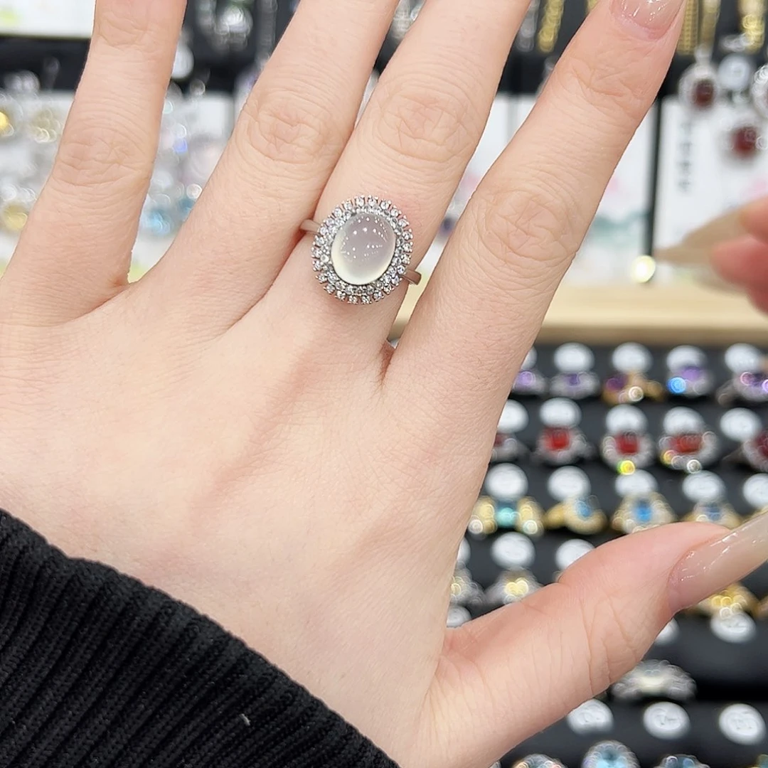 蛇纹石玉戒指合金戒指