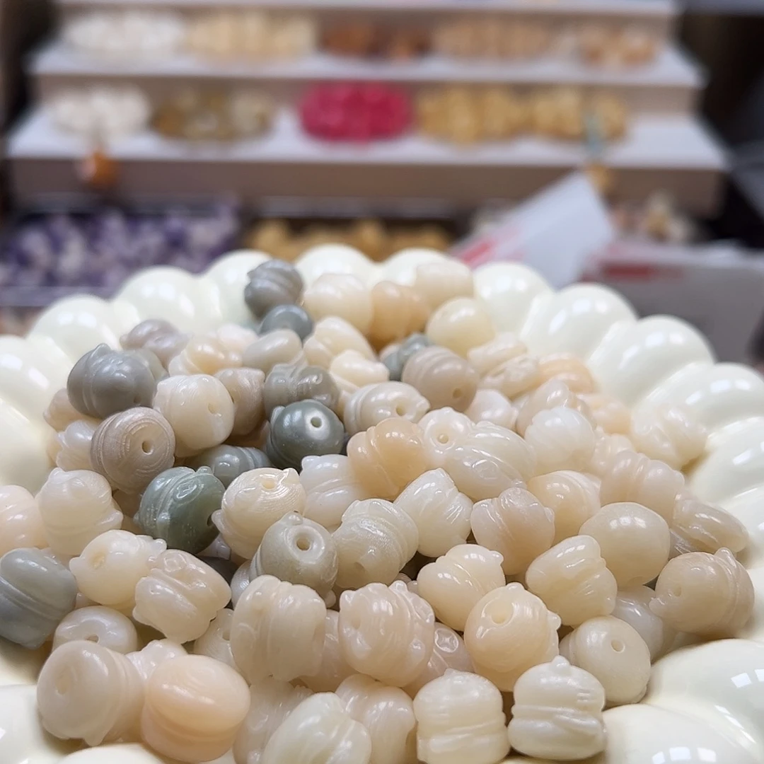 手串菩提根/象牙果微瑕卡12冰猫50颗