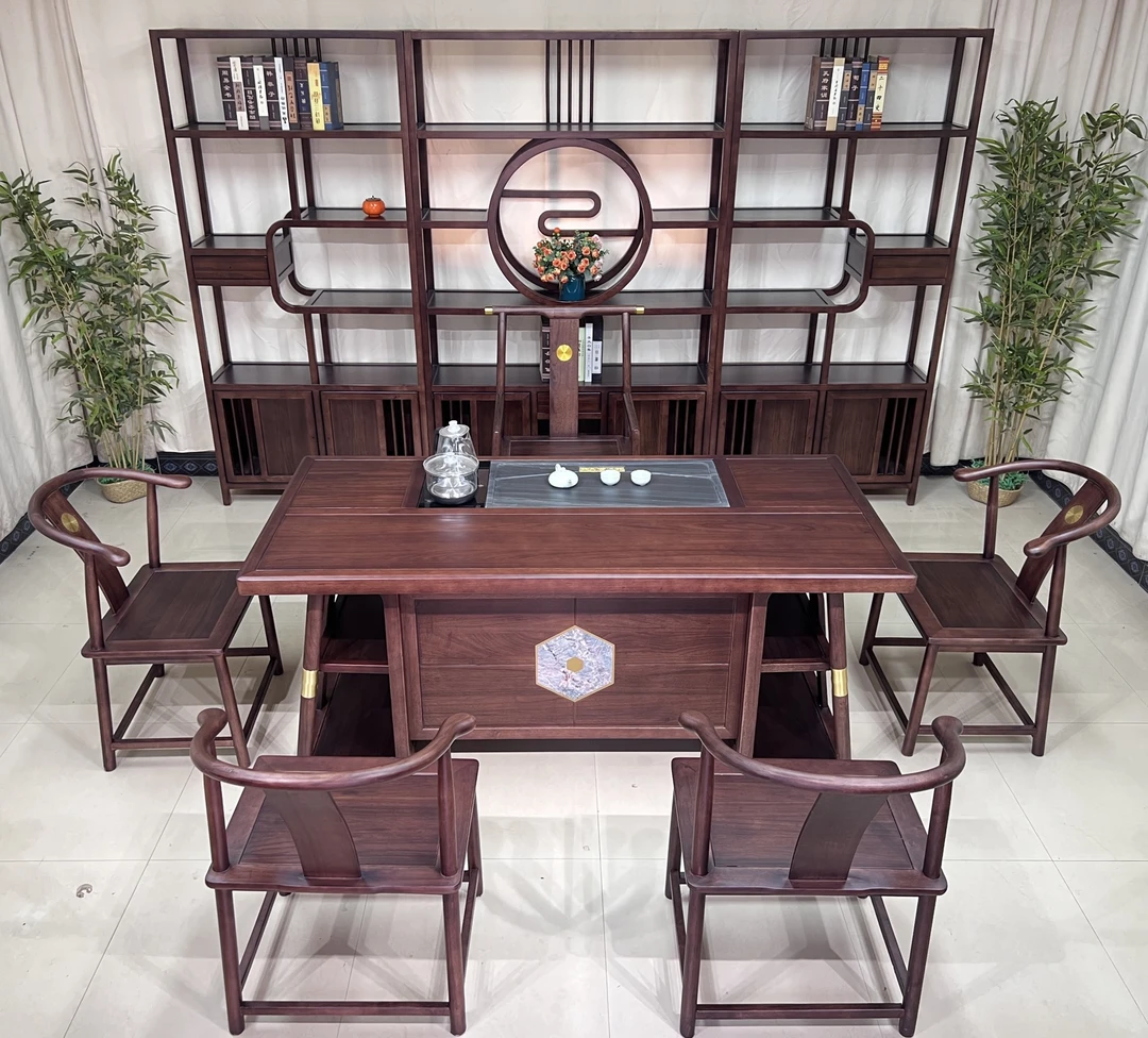 实木茶桌椅组合新中式茶台办公室茶几家用茶具套装一体禅意泡茶台