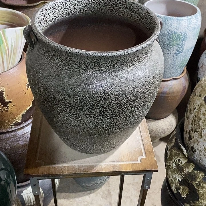 紫砂花盆口25高度31黑曜石888