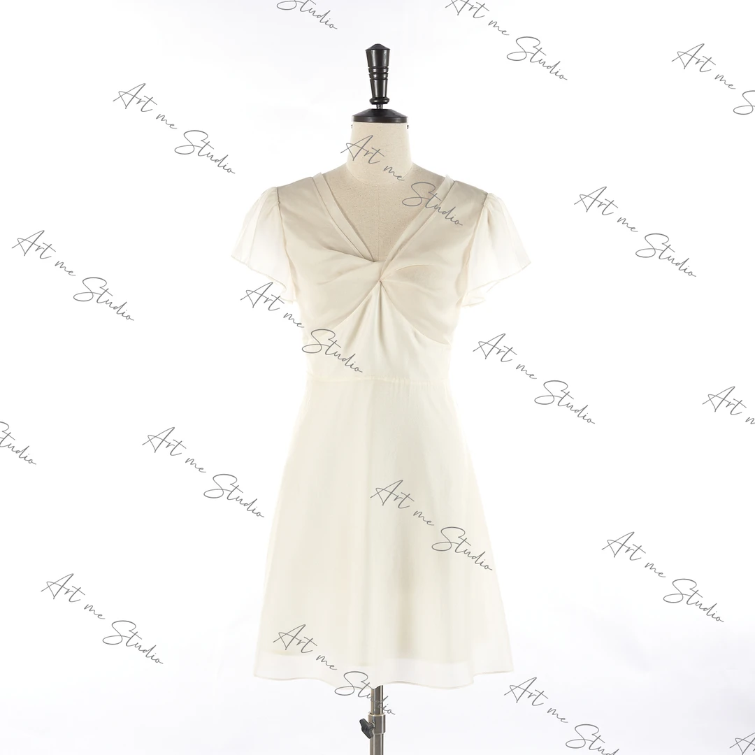 3姐【月光白茶长短款连衣裙】  S31049Y2-1