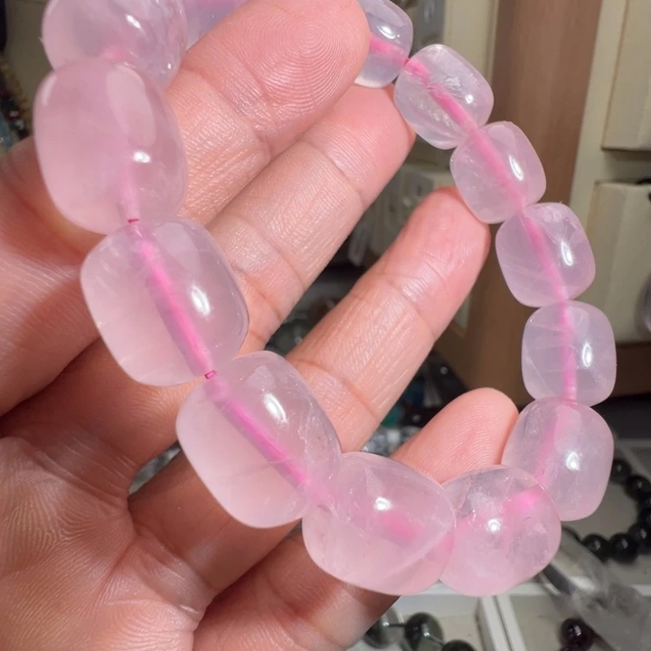 手链未镶嵌芙蓉石天然粉晶