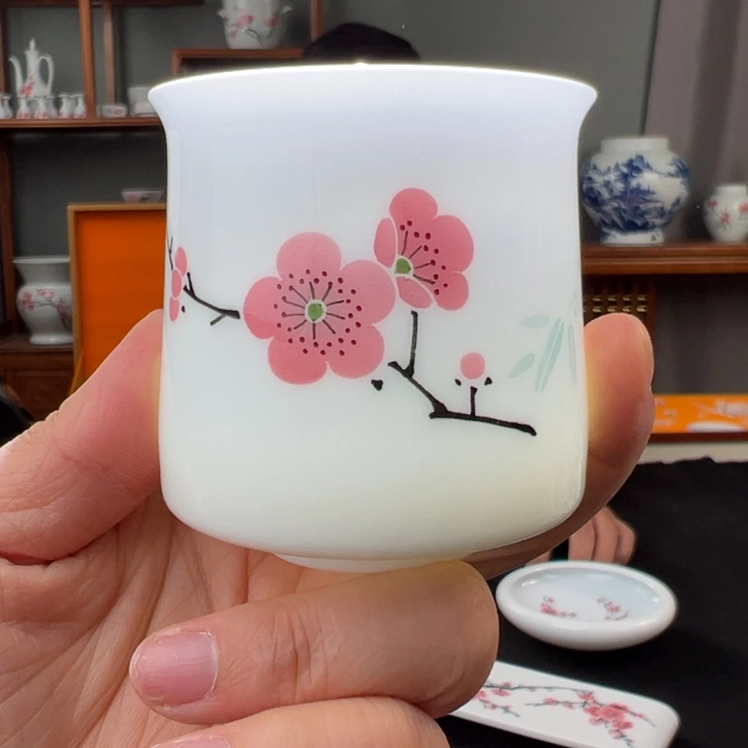 玉泥翠竹红梅主人杯