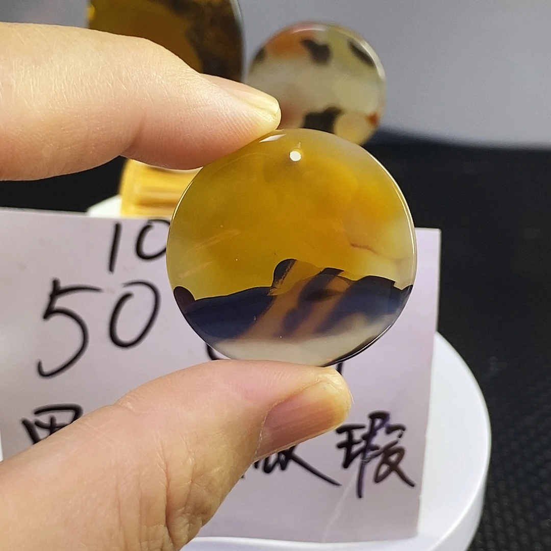 合成碳硅石非金属时尚图纹画面石饰品