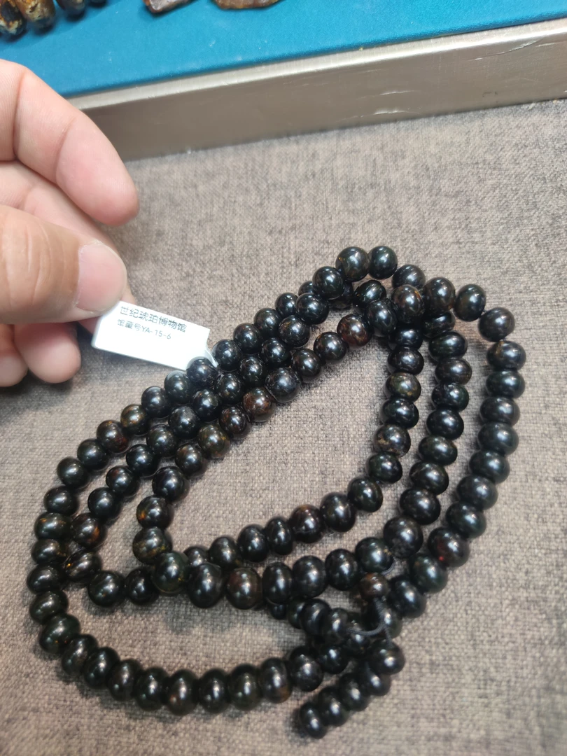 抚顺琥珀翳珀纯天然项链，108