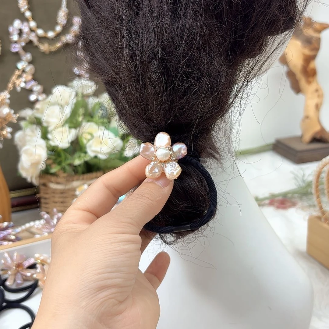 银S925镶嵌淡水珍珠发饰