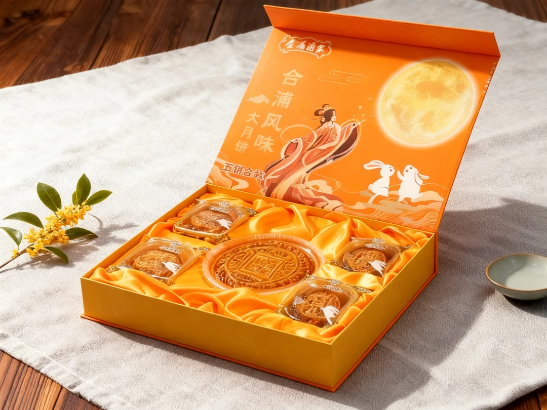 【五福金秋】广西高端广式五仁叉烧蛋黄月饼中秋佳节送礼佳品