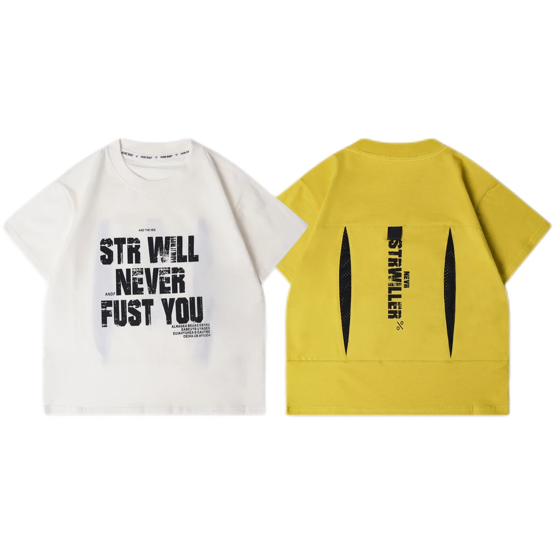 儿童男童T恤短袖夏季薄款宽松时尚百搭韩版儿童休闲半袖帅气上衣