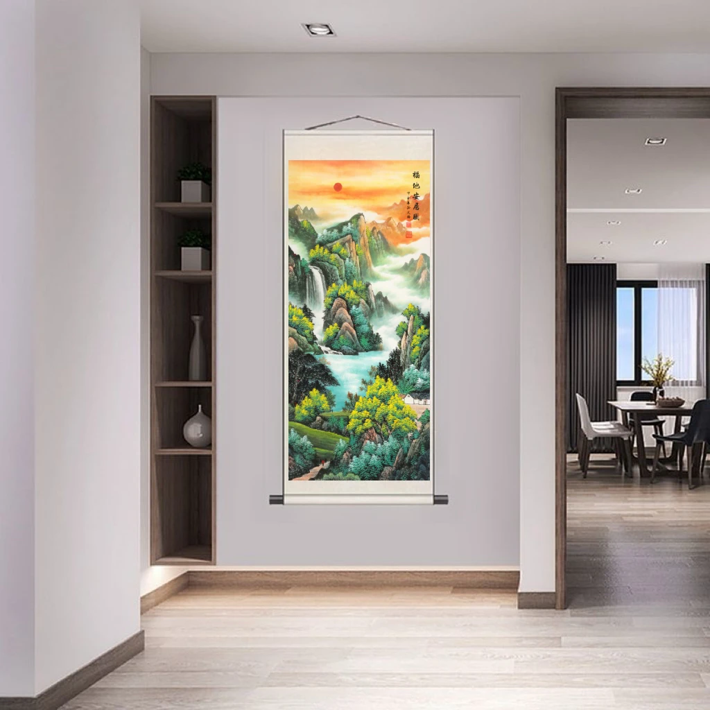 《福地安居》180*72CM 竖幅客厅书房办公室山水画