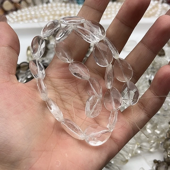 玛瑙/玉髓未镶嵌珠宝半成品13mm左右白水晶水滴42