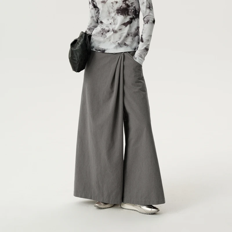 【经典重绎】PH KARIN不规则设计感a字半身裙女春装灰色西装裙裤