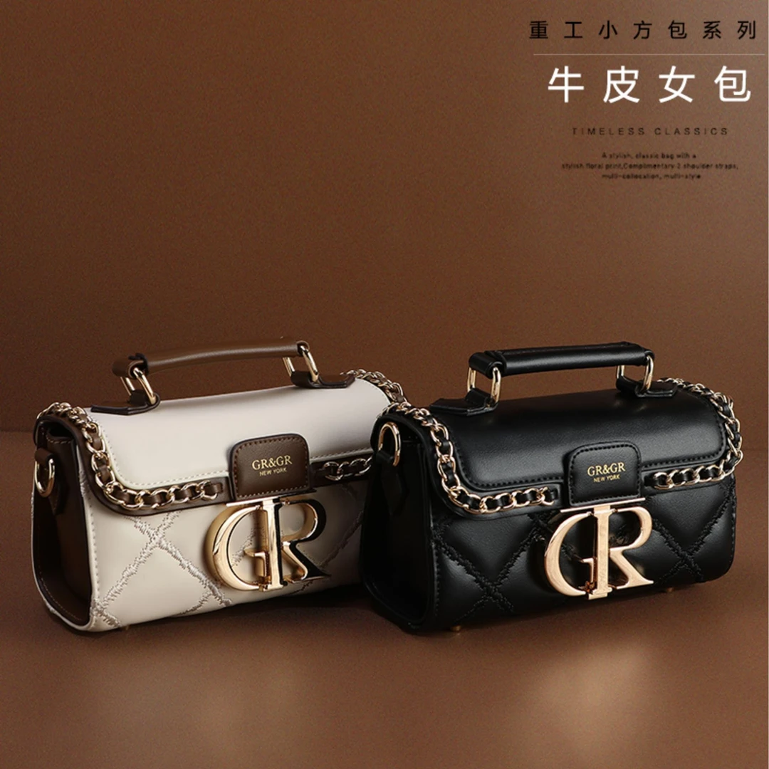 香港品牌防水单根印花便携式耐磨单肩手提包小众斜跨菱格百搭包包