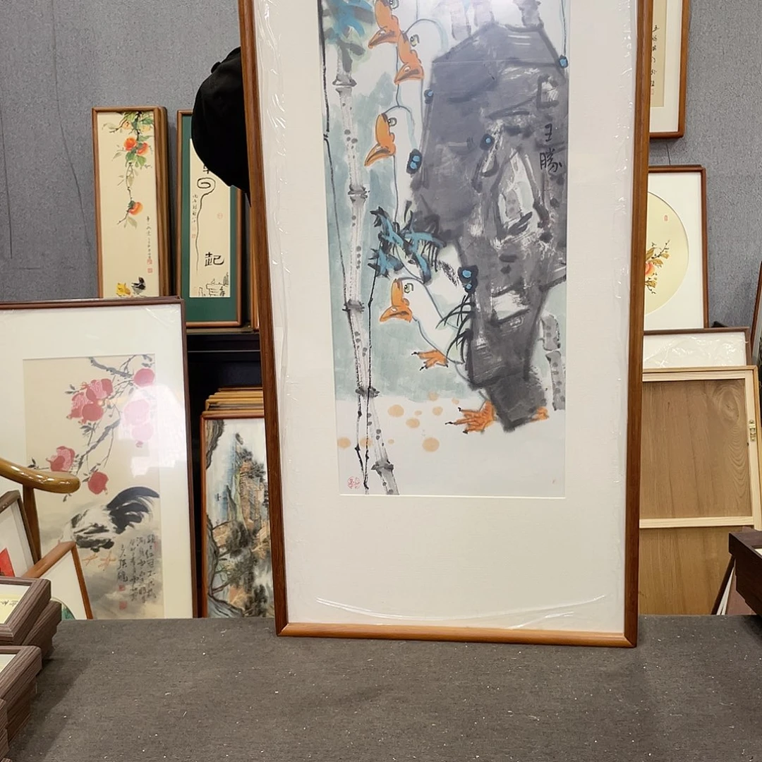 书法手绘带框尺寸：42*102