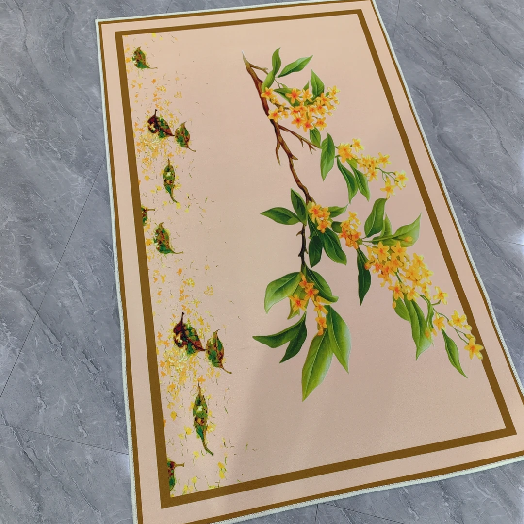 圈绒入户垫【桂花】中式复古家用进门防滑脚垫可裁剪蹭土地毯