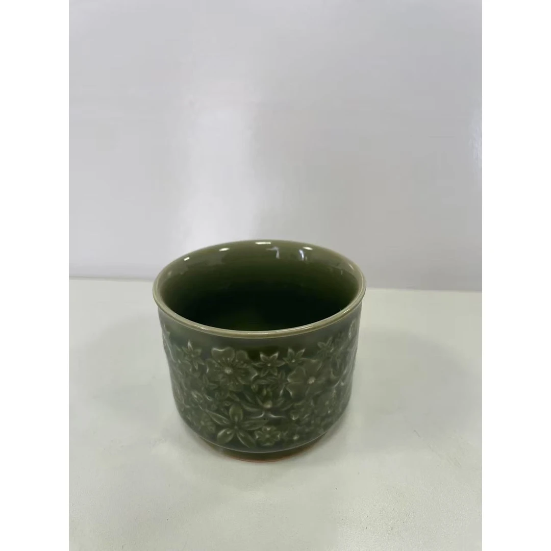 【龙泉】老梅子青 直口杯 陶瓷 lq-5041