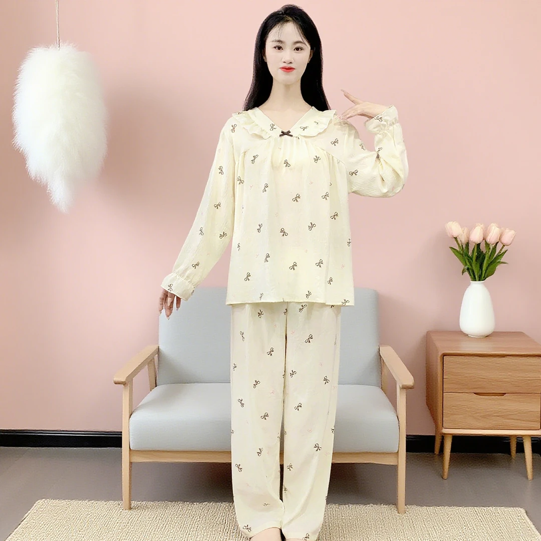 云朵棉睡衣女甜美可爱春秋长袖套装2025新款公主风网红家居服Y173