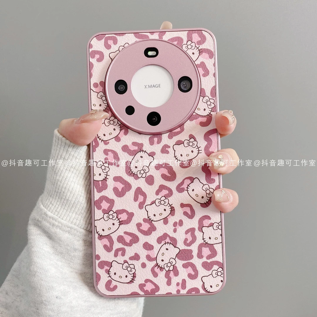 金属皮革适用华为mate70pro/60/50/40/30苹果16pro小米手机壳豹纹