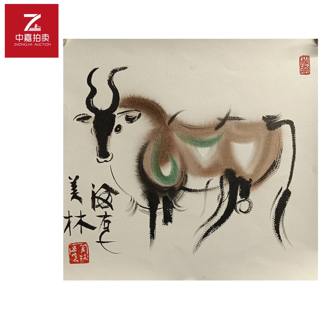 韩美林绘画牛35x37