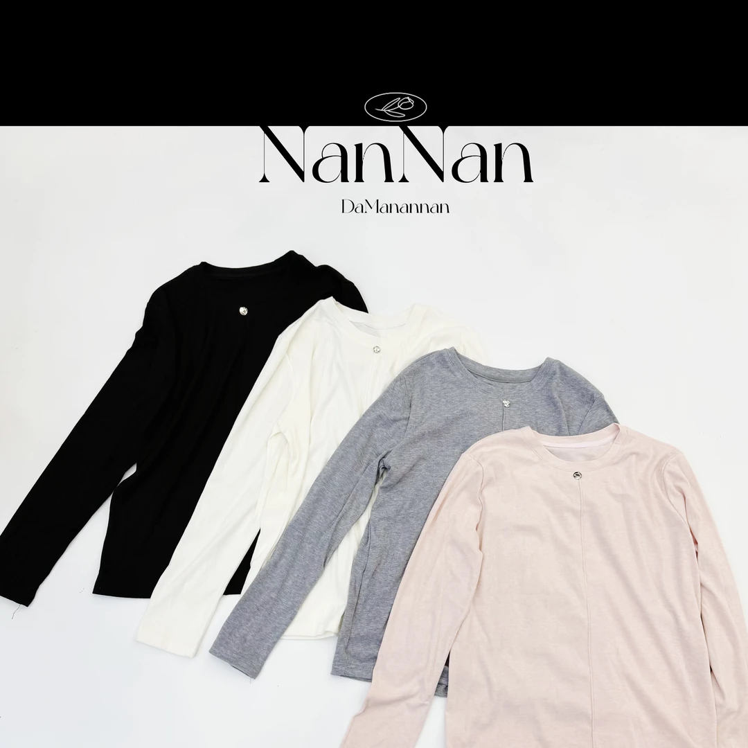 【楠楠推荐】新款棉感中线圆牌长袖打底T恤C5006