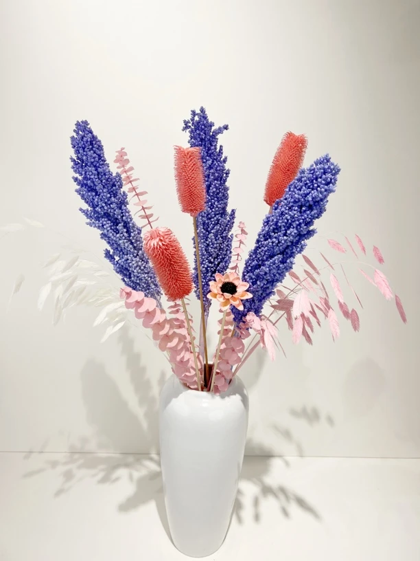 ［紫色浪漫］永生花高粱居家装饰摆放