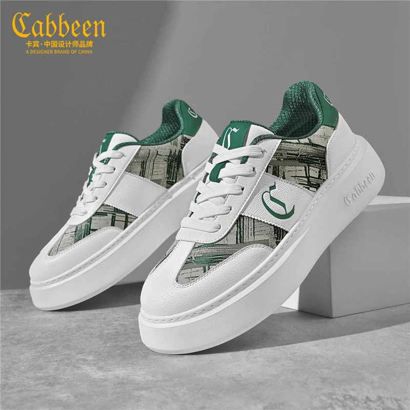 卡宾冬季透气厚底增高男生板鞋2025流行款男鞋痞帅高级感休闲潮鞋