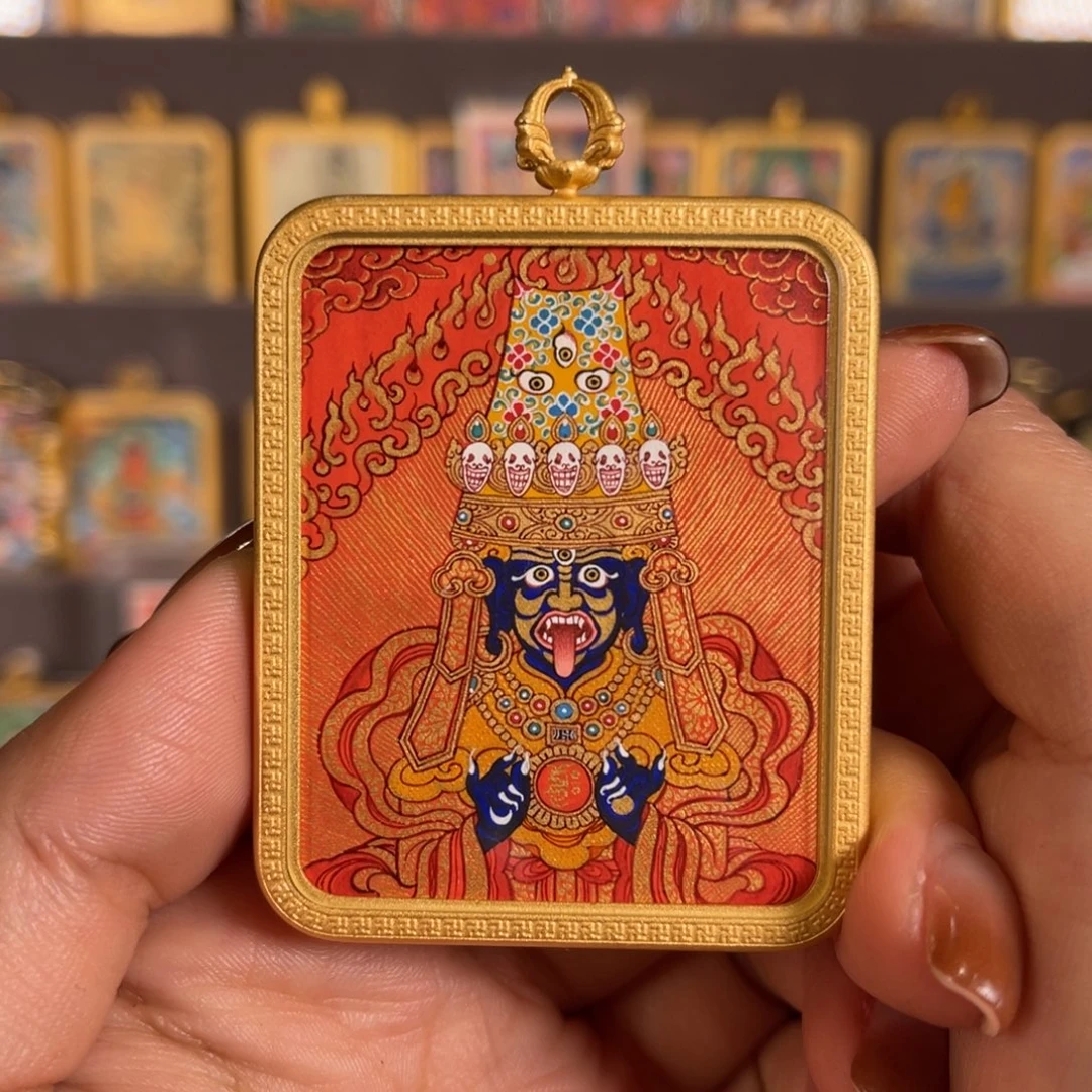 吊坠扎基拉姆青海热贡唐卡