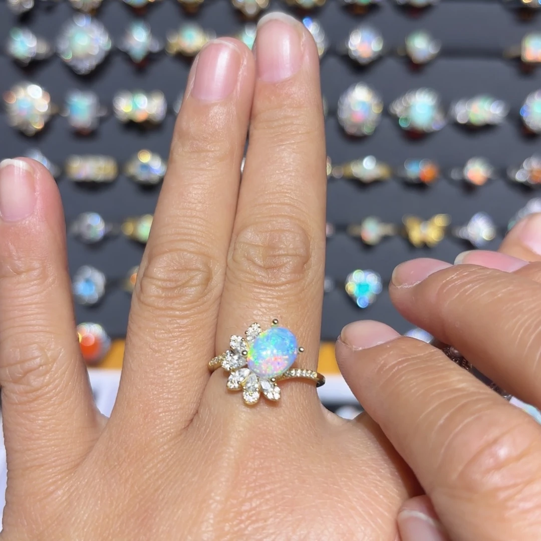 欧泊银S925镶嵌戒指