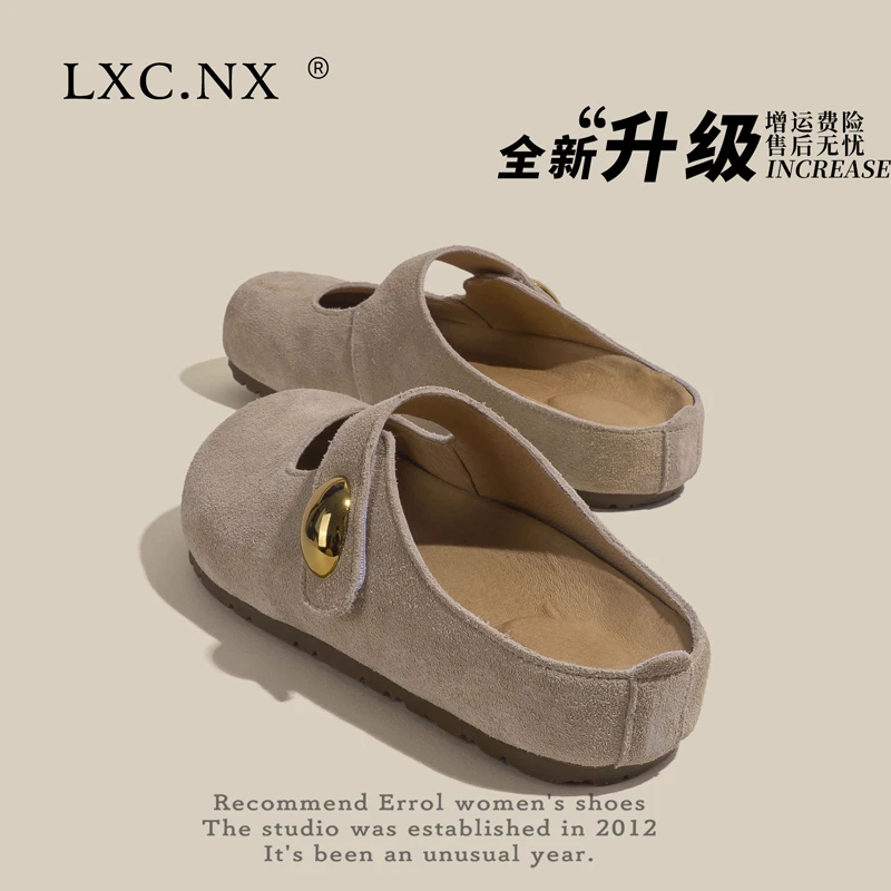 小金豆玛丽珍厚底勃肯拖鞋女2025新款ol夏季外穿内增高软萌包头拖