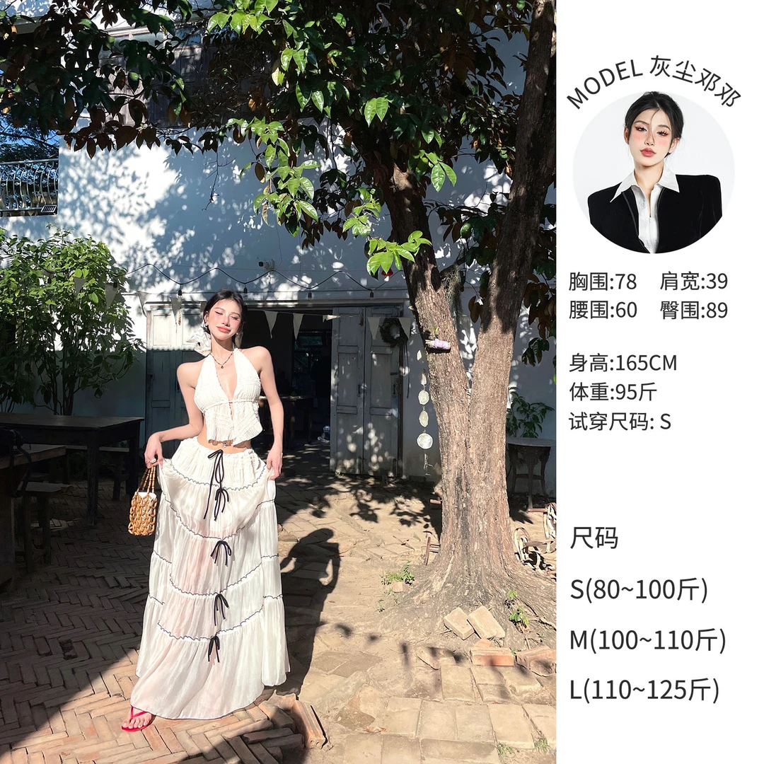 灰尘邓邓 气质时尚小众度假高级欧美上下装 D25Y0284