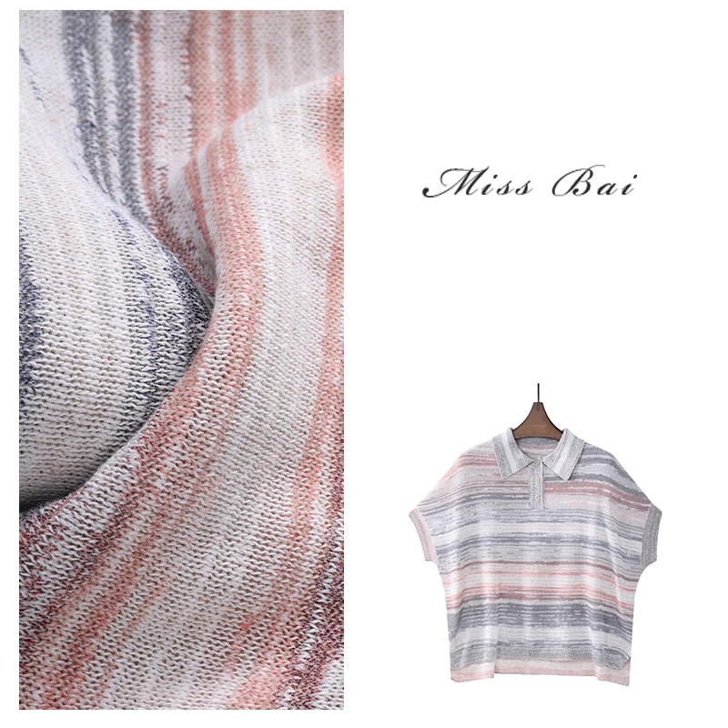 YIWEN-【海边的情书】高级感意大利亚麻混纺翻领短袖POLO衫TX1017