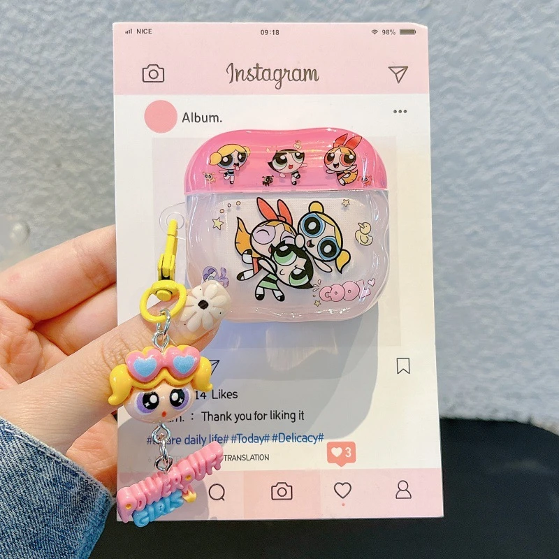 卡通小女警适用airpods pro3代4代降噪版5代苹果可爱耳机壳保护套