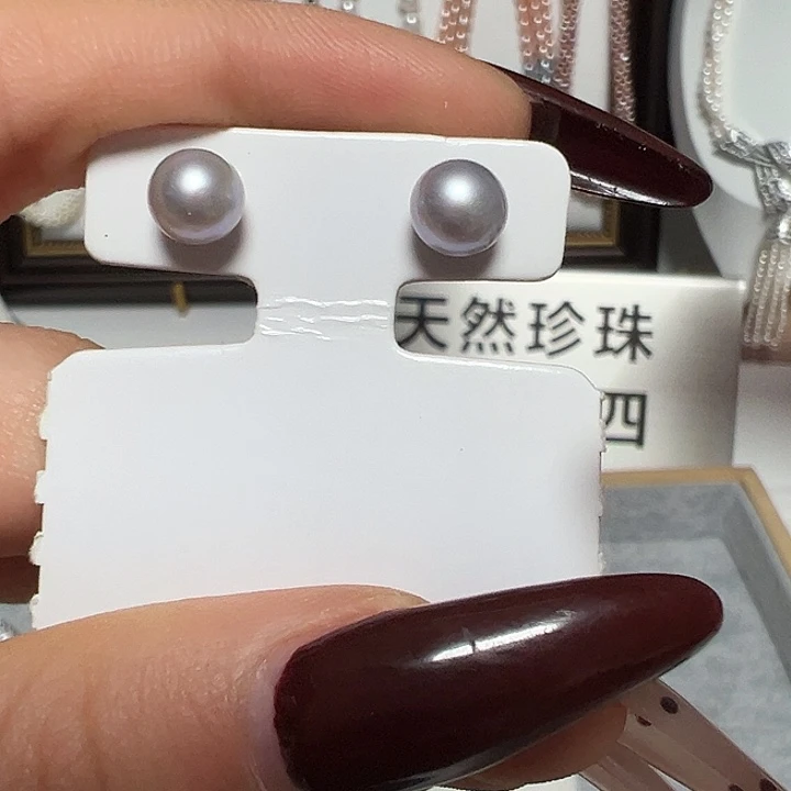 银S925镶嵌耳饰淡水珍珠