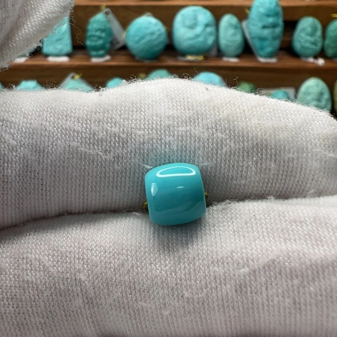绿松石未镶嵌直切珠7.5mm